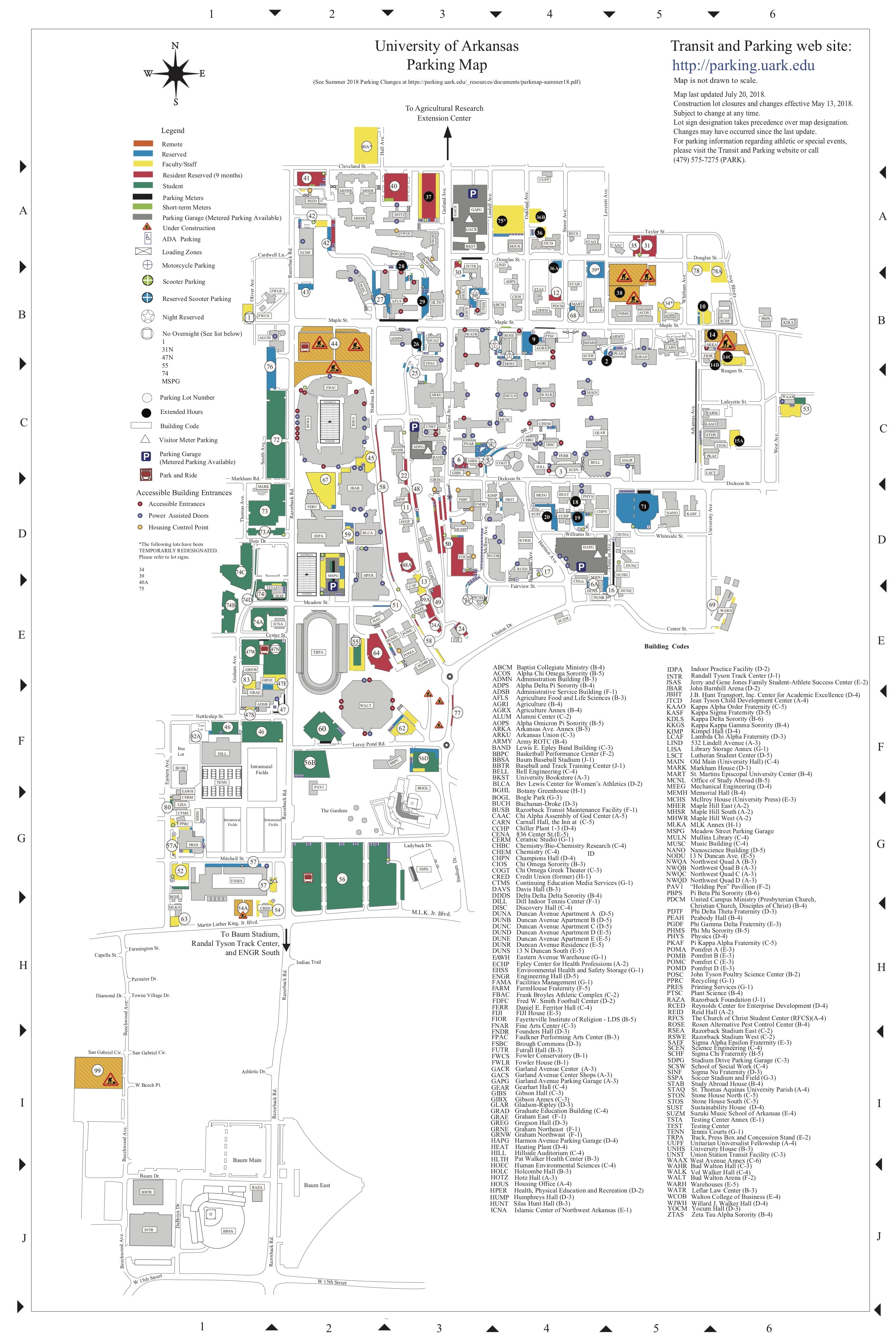 Parking Map Welcome Weeks